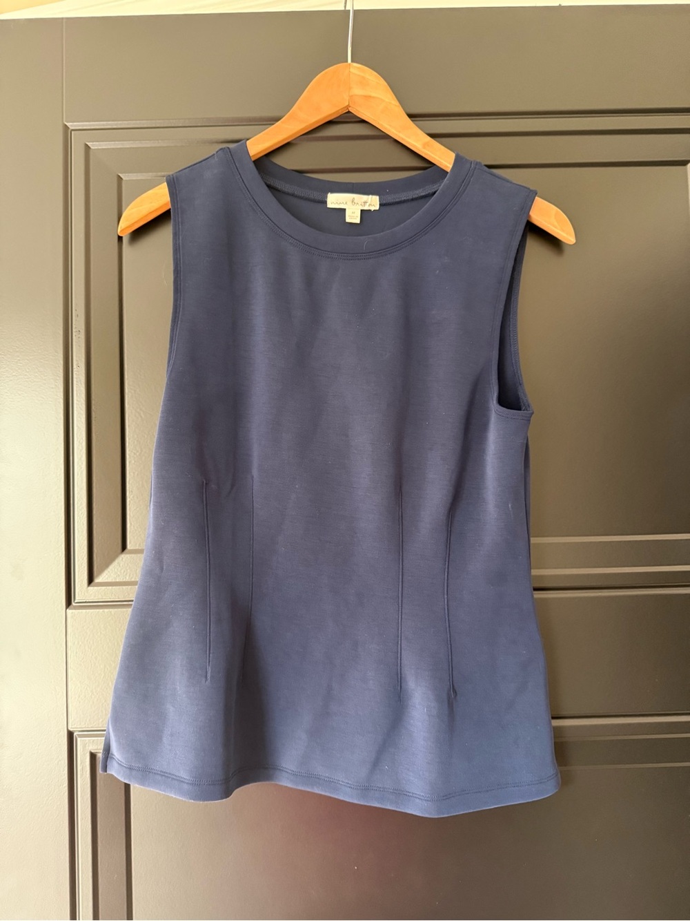 nine britton Navy Sleeveless Knit Shell Top